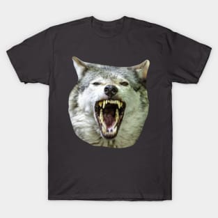 Snarling Grey Wolf T-Shirt